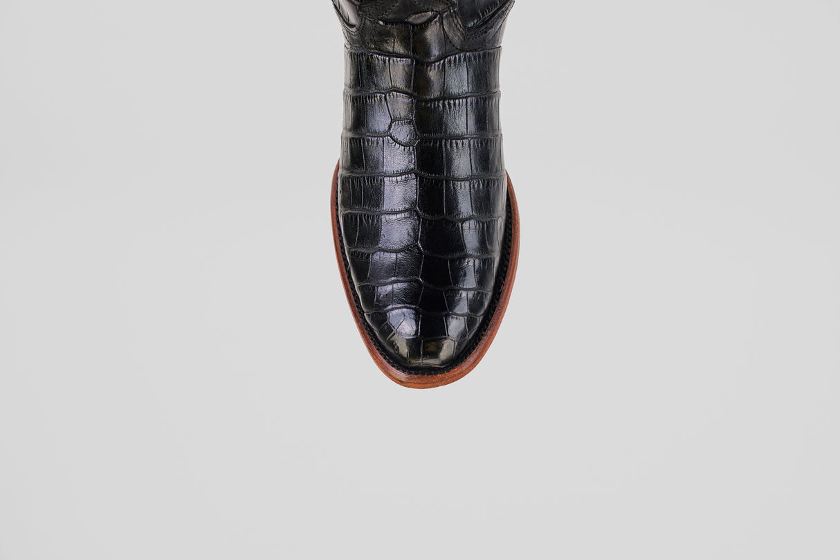 James - Black - Round Toe (Full Alligator)