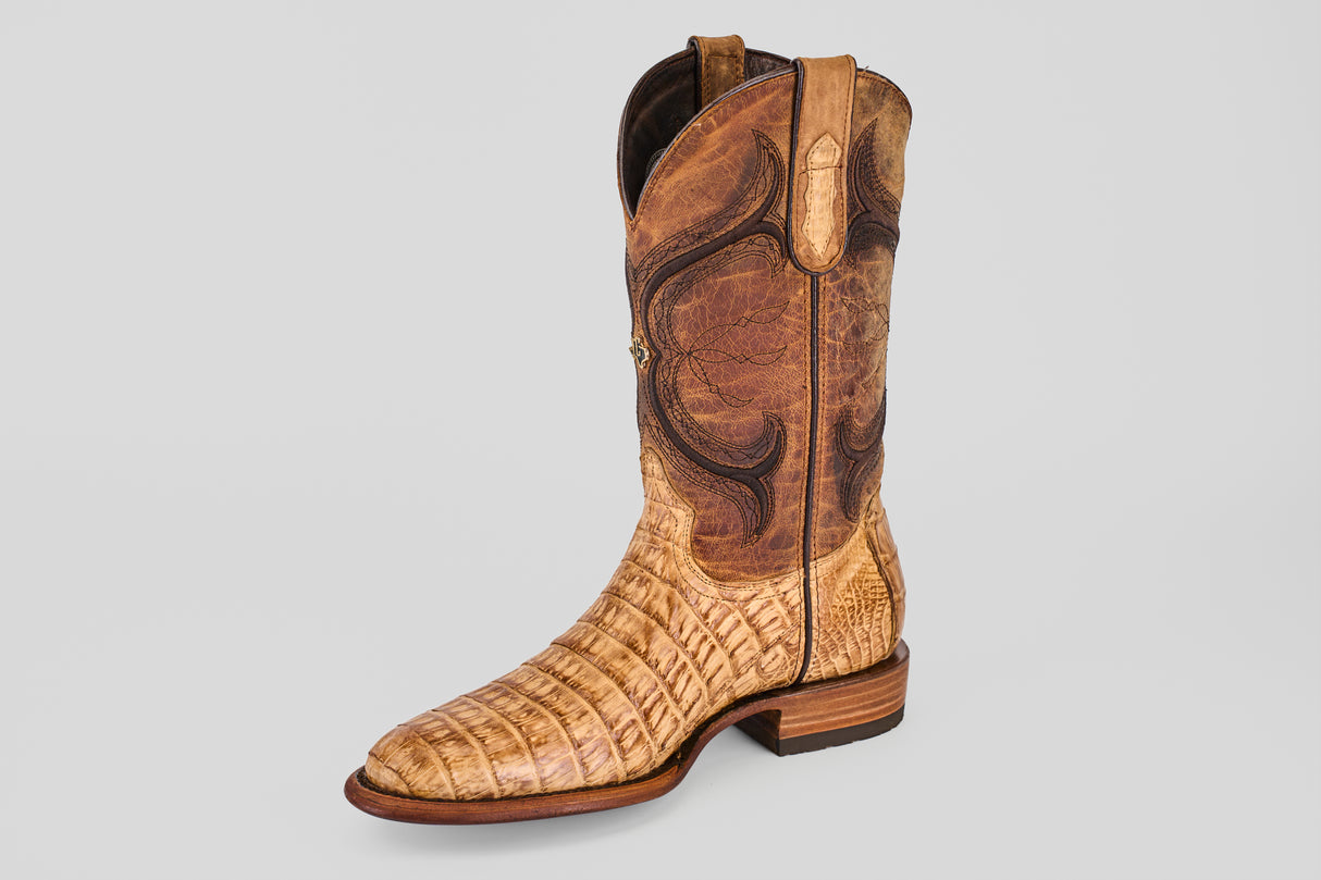 Exotic Caiman Belly - Fawn - Round Toe