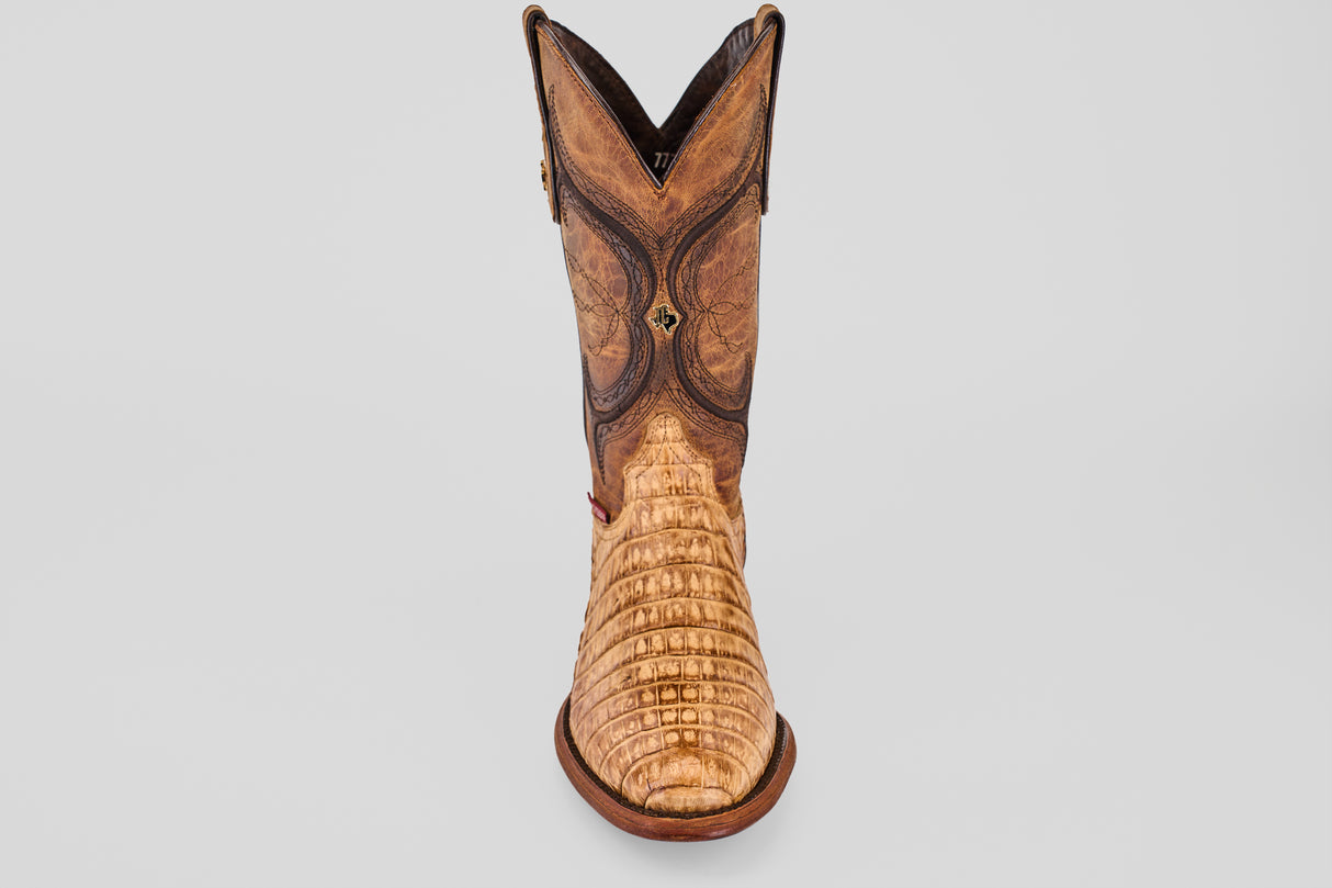 Exotic Caiman Belly - Fawn - Round Toe