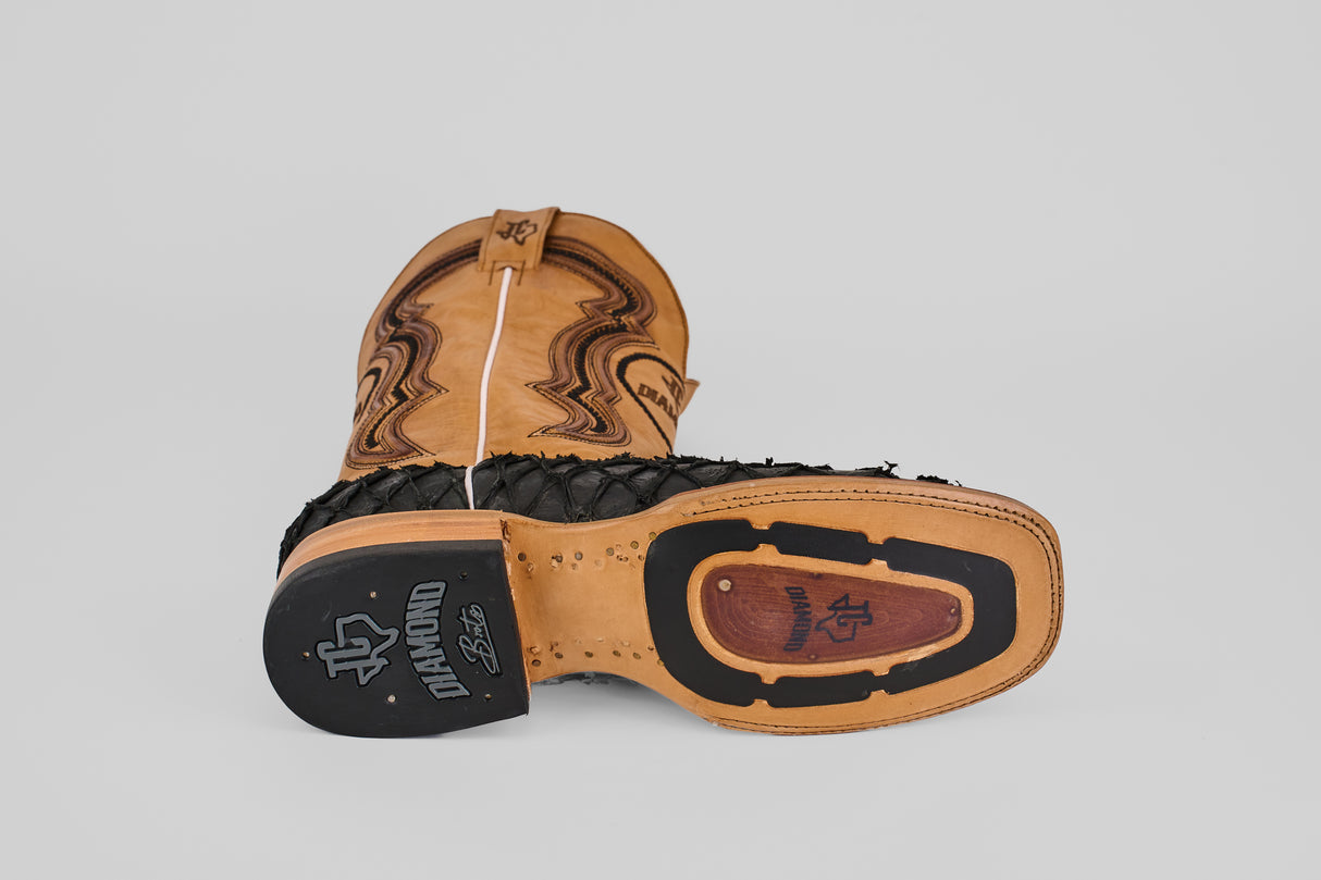 Carter - Black&Gold - Square Toe