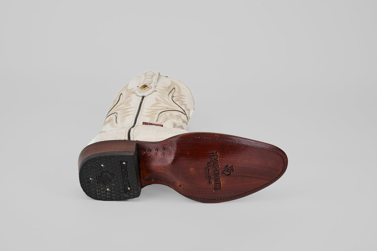 Rhodes HornBack - White - Round Toe