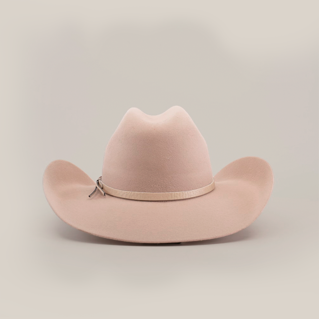 The 6X Chihuahua Belly is a premium sheep wool cowboy hat in beige, featuring a wide brim and a light tan band, set against a plain white background.