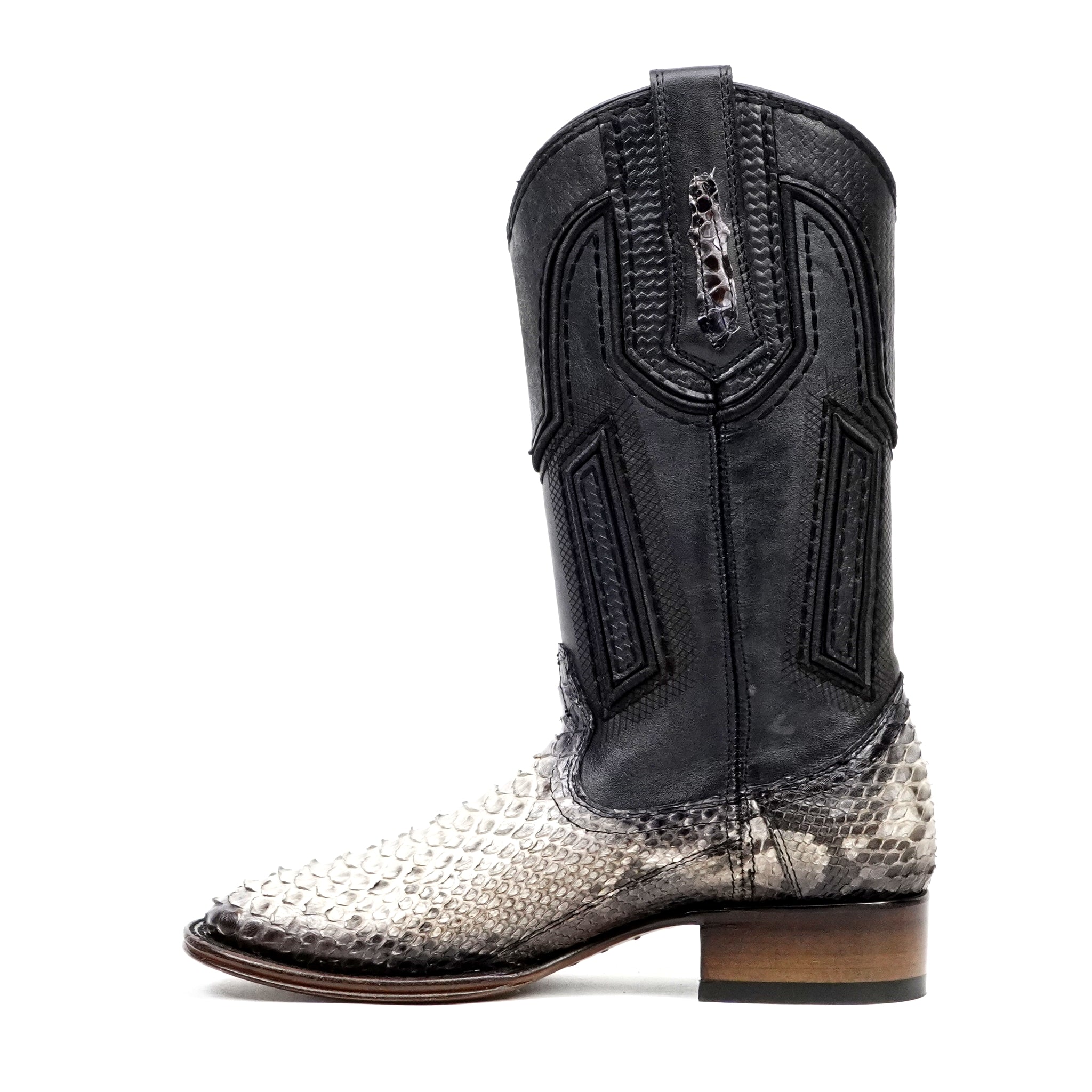 Tanner Platinum Python Boots - Natural - Square Toe