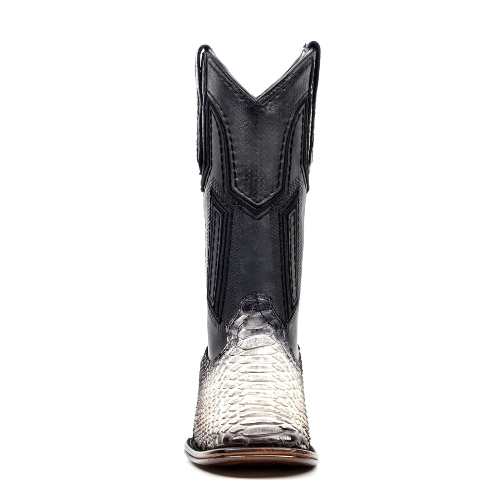 Tanner Platinum Python Boots - Natural - Square Toe