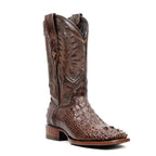 James Alligator Head Boots - Brown - Square Toe (LG10)