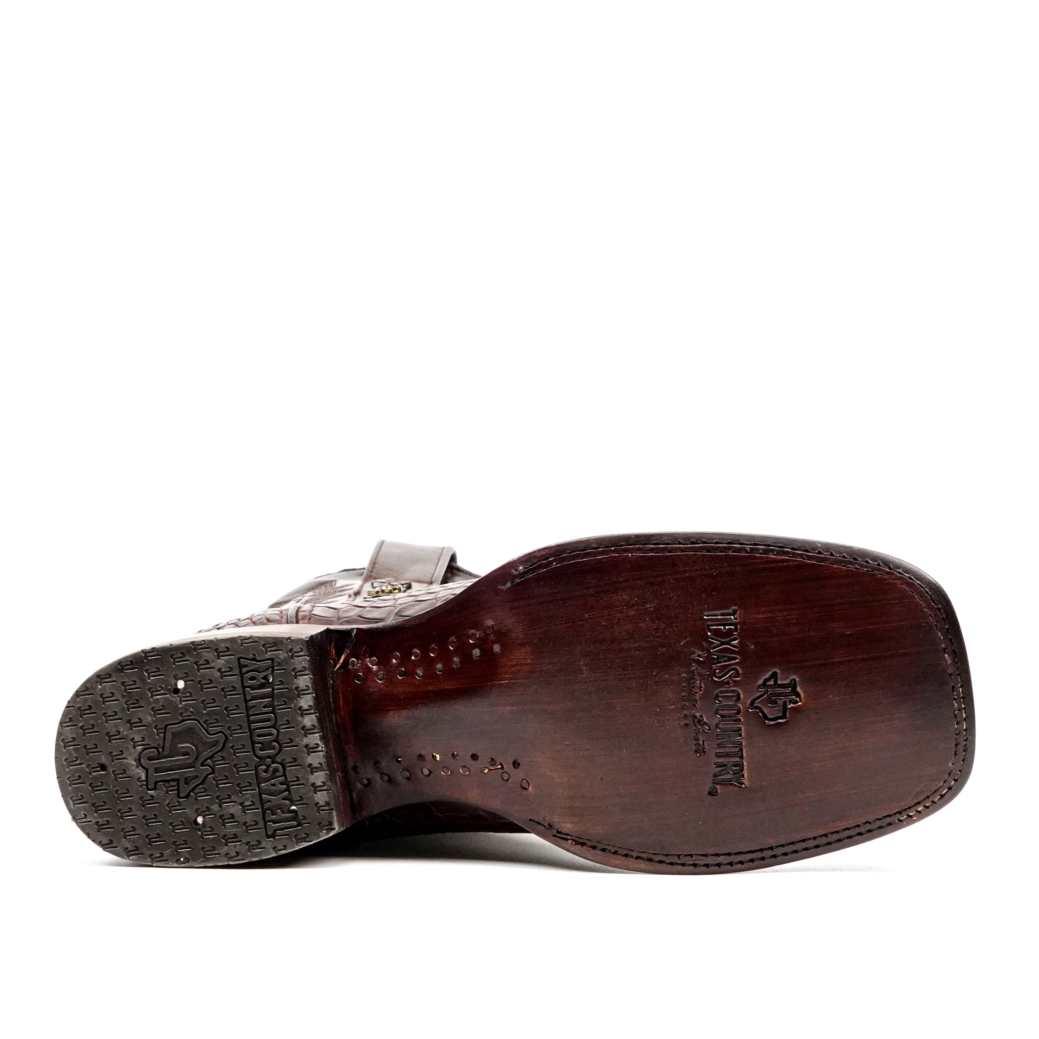 James Alligator Head Boots - Brown - Square Toe (LG10)
