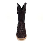 Connor Pirarucu Fish Boots - Black Cherry - Square Toe (PZ60)