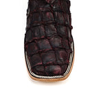Connor Pirarucu Fish Boots - Black Cherry - Square Toe (PZ60)