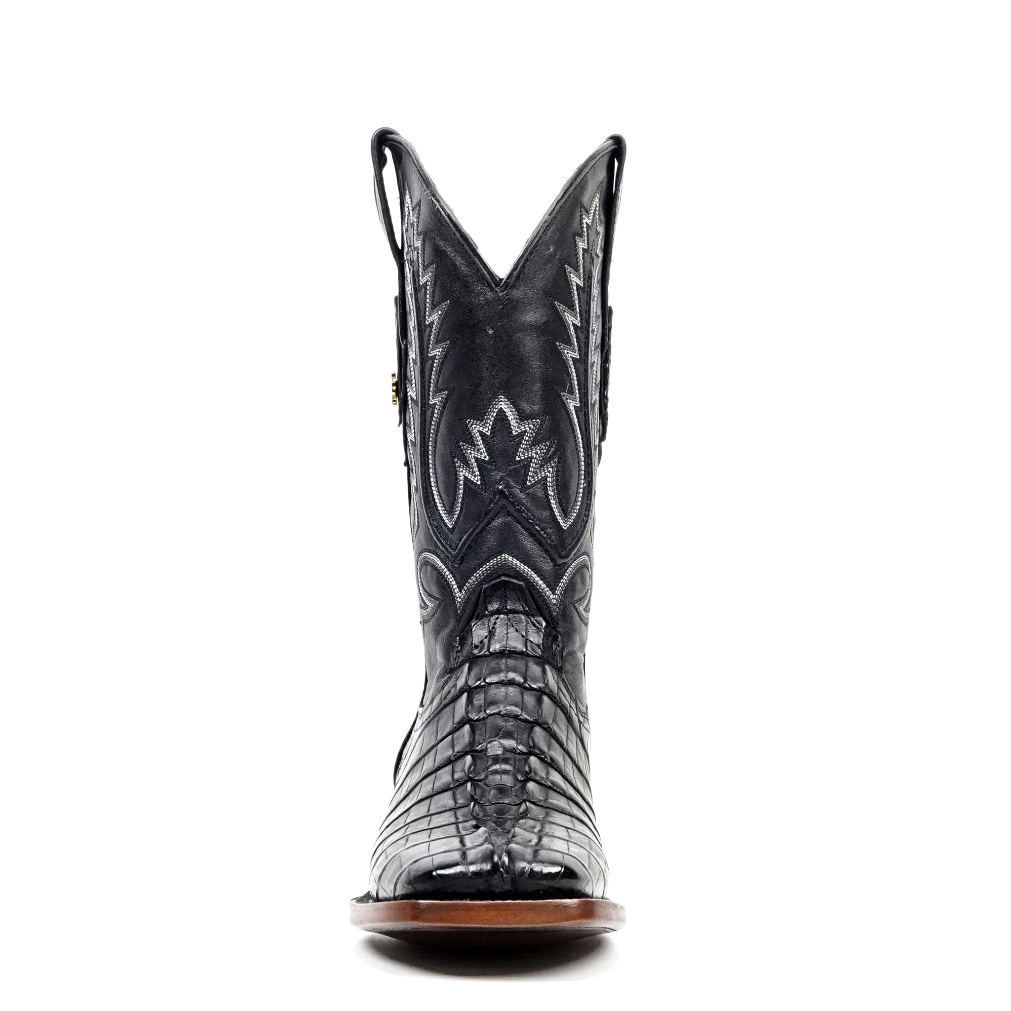 James Aligator Tail Boots - Black - Square Toe (LG10)