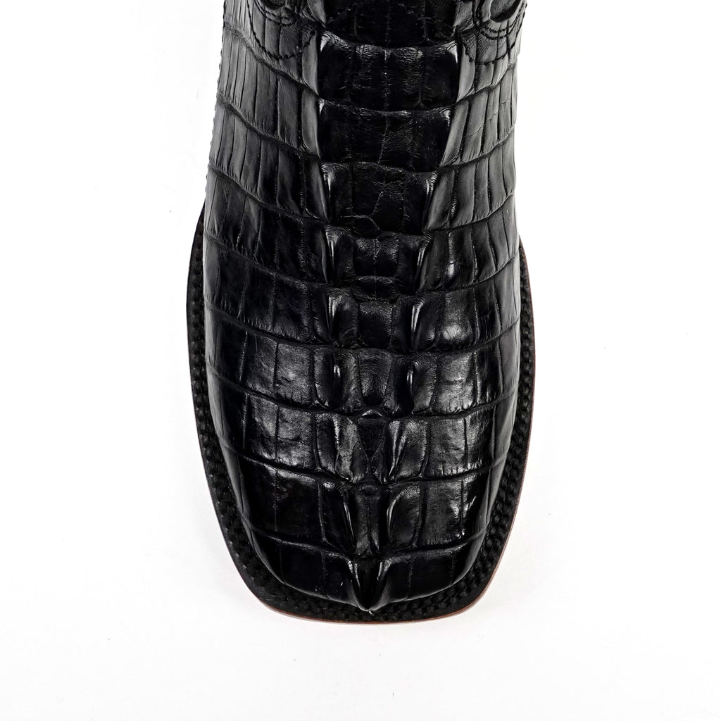James Aligator Tail Boots - Black - Square Toe (LG10)