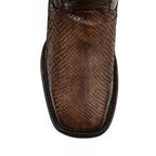 Tanner Platinum Python Boots - Tamarind - Square Toe