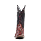 Tanner Python Boots – Ruby Red – Narrow Square Toe (DP100)