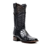 James Platinum Alligator Belly Boots - Black - Square Toe - Gomez Western Wear