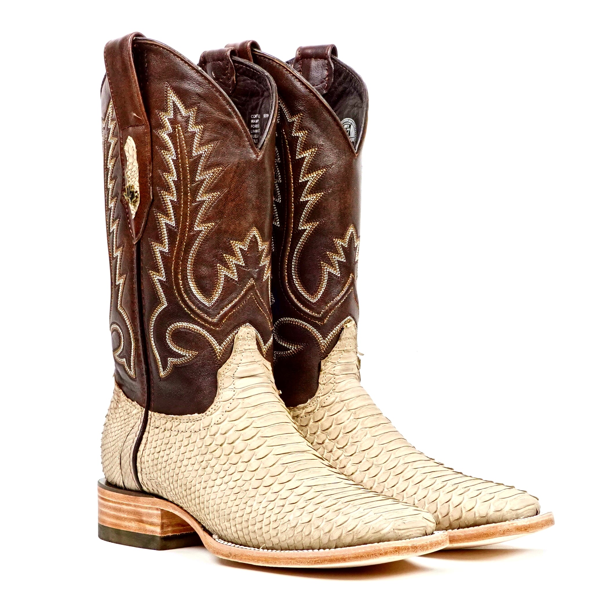 Tanner Cappuccino Python Boots - Square Toe (PN30)