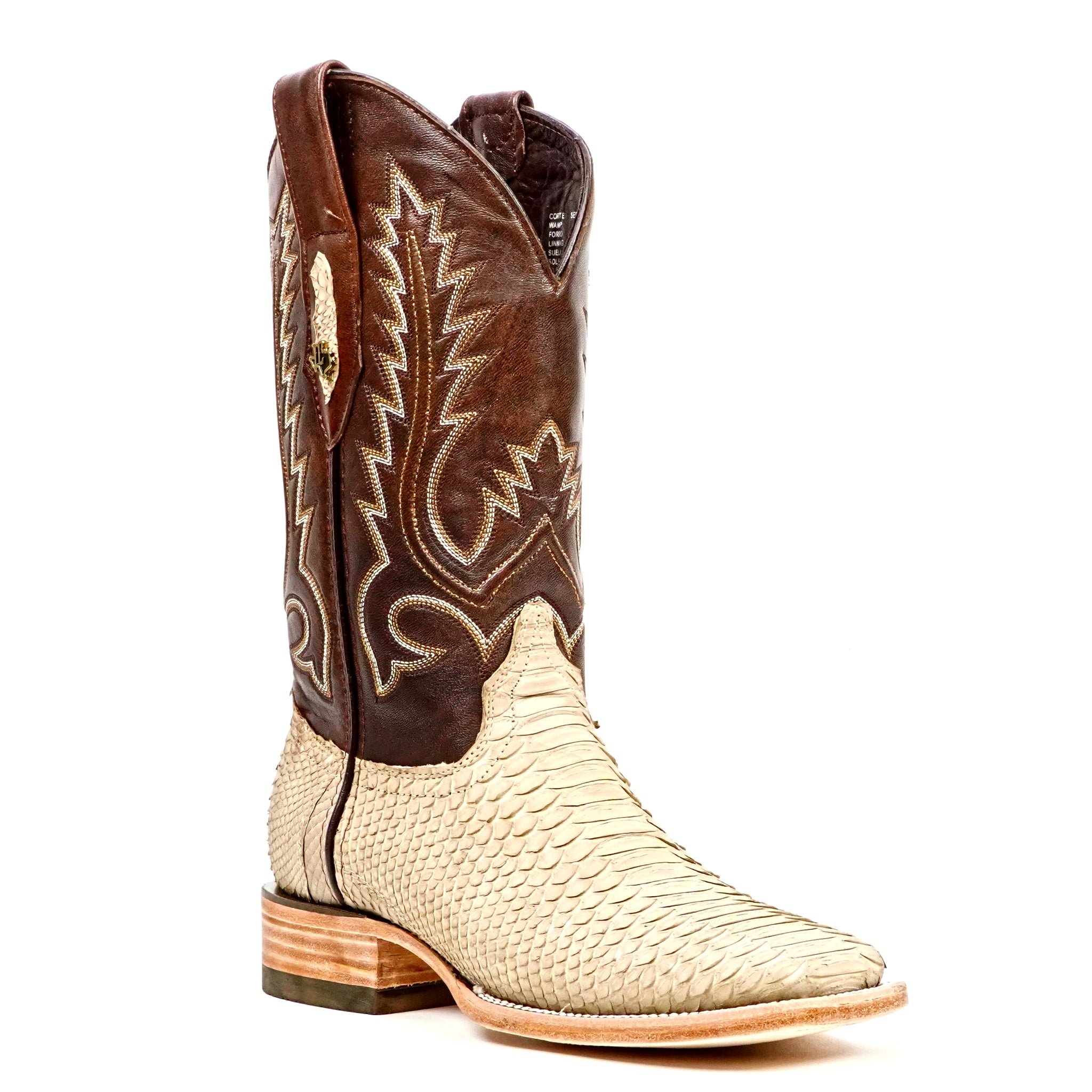 Tanner Cappuccino Python Boots - Square Toe (PN30)