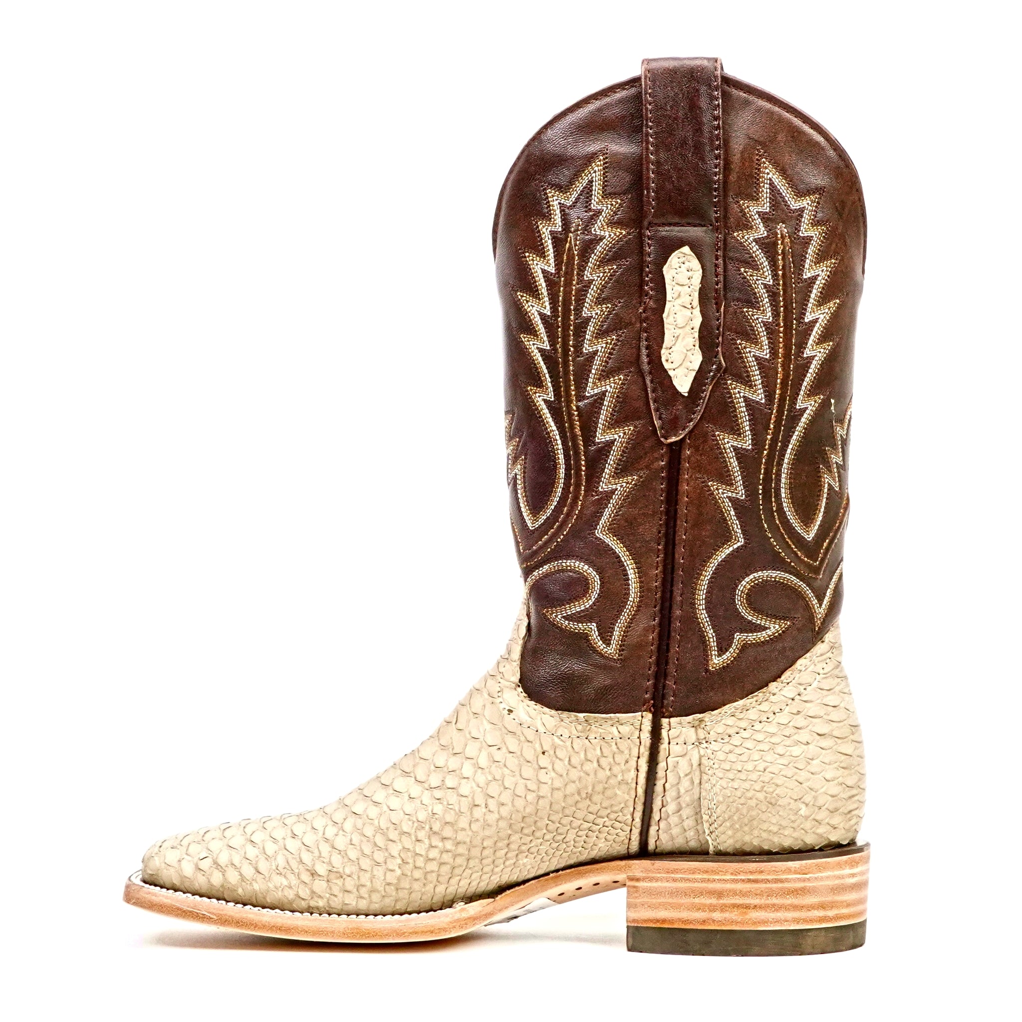 Tanner Cappuccino Python Boots - Square Toe (PN30)
