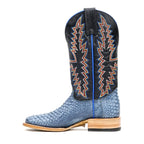 Braxton Python Boots - Denim Blue - Square Toe