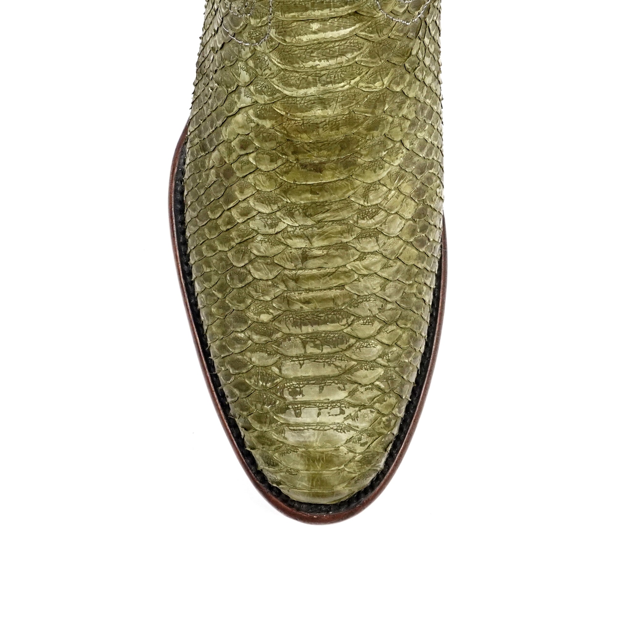 Tanner Python Boots - Jungle Green - Roper Toe (PN240)