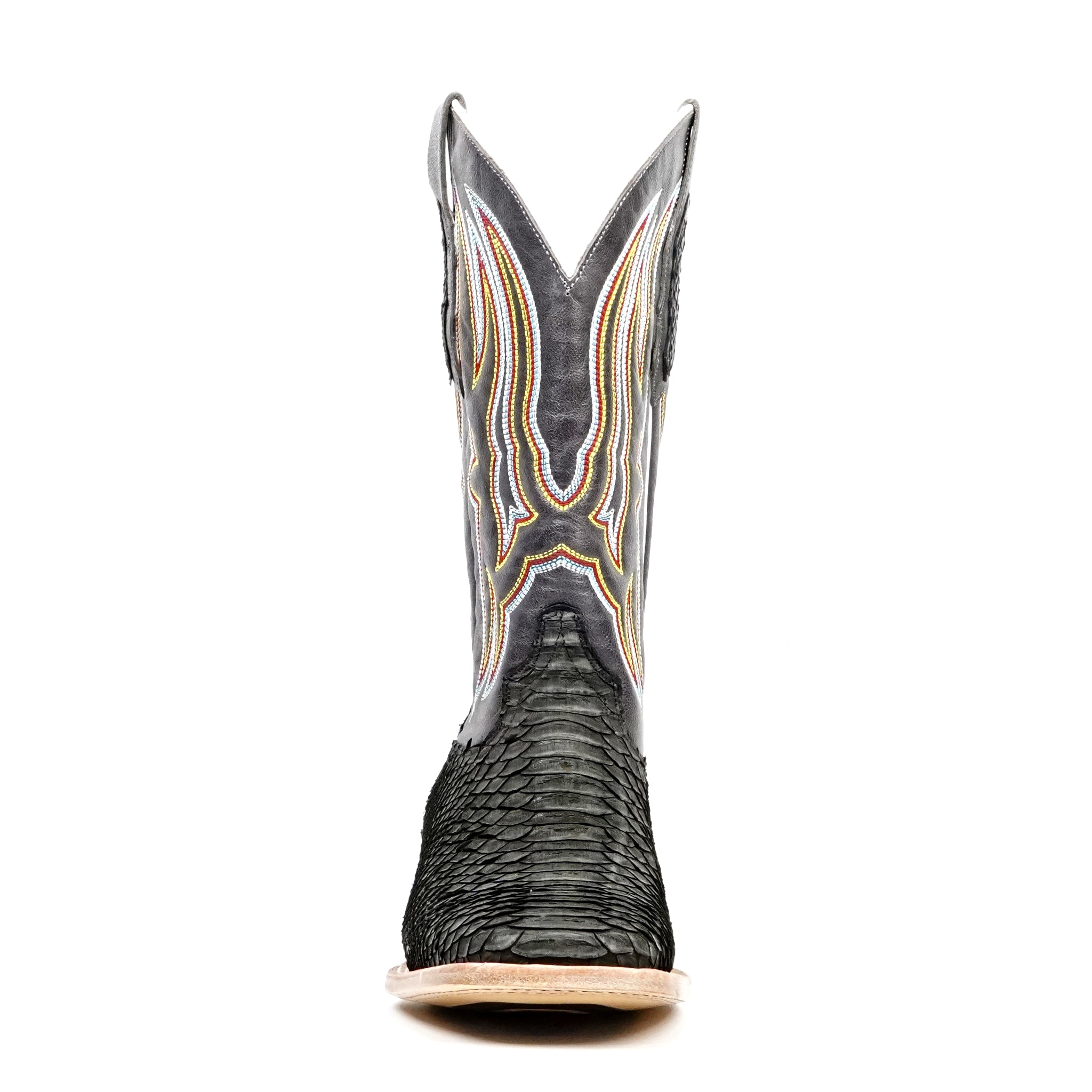 Braxton Python Boots - Oxford Gray - Square Toe