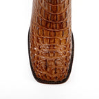 James Alligator Head Boots - Brandy - Square Toe (AP50)
