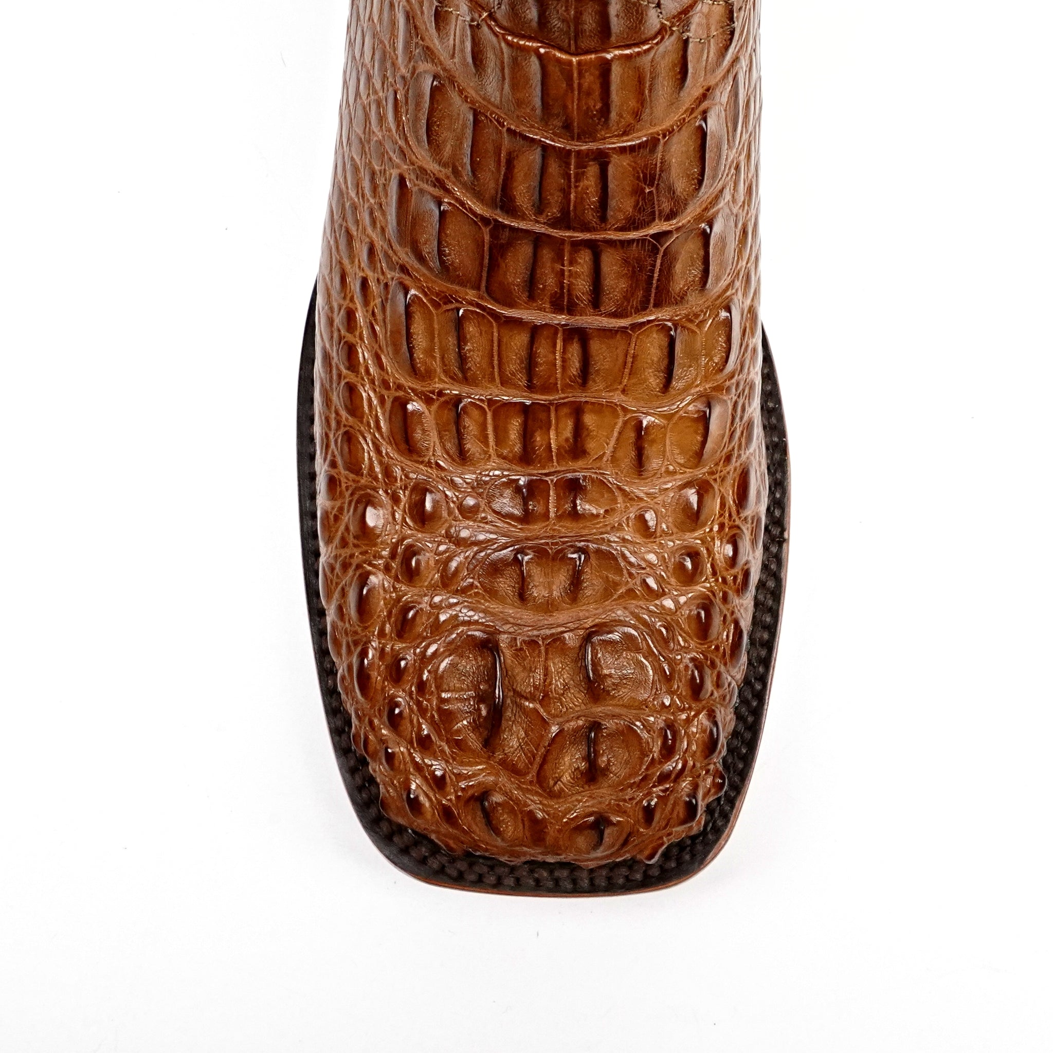 James Alligator Head Boots - Brandy - Square Toe (AP50)