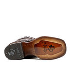 Tanner Platinum Python Boots - Cappuccino - Square Toe - Gomez Western Wear