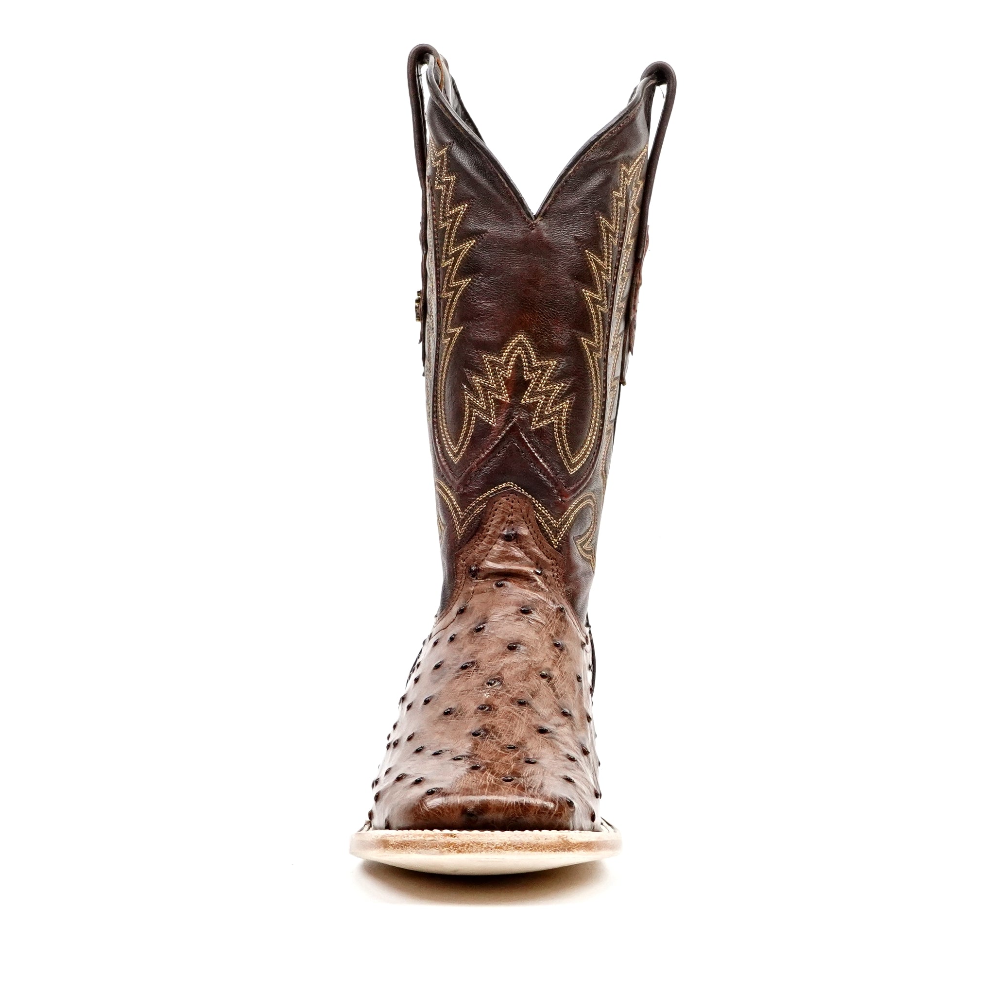 Austin Ostrich Boots - Tobacco - Square Toe (AV20)