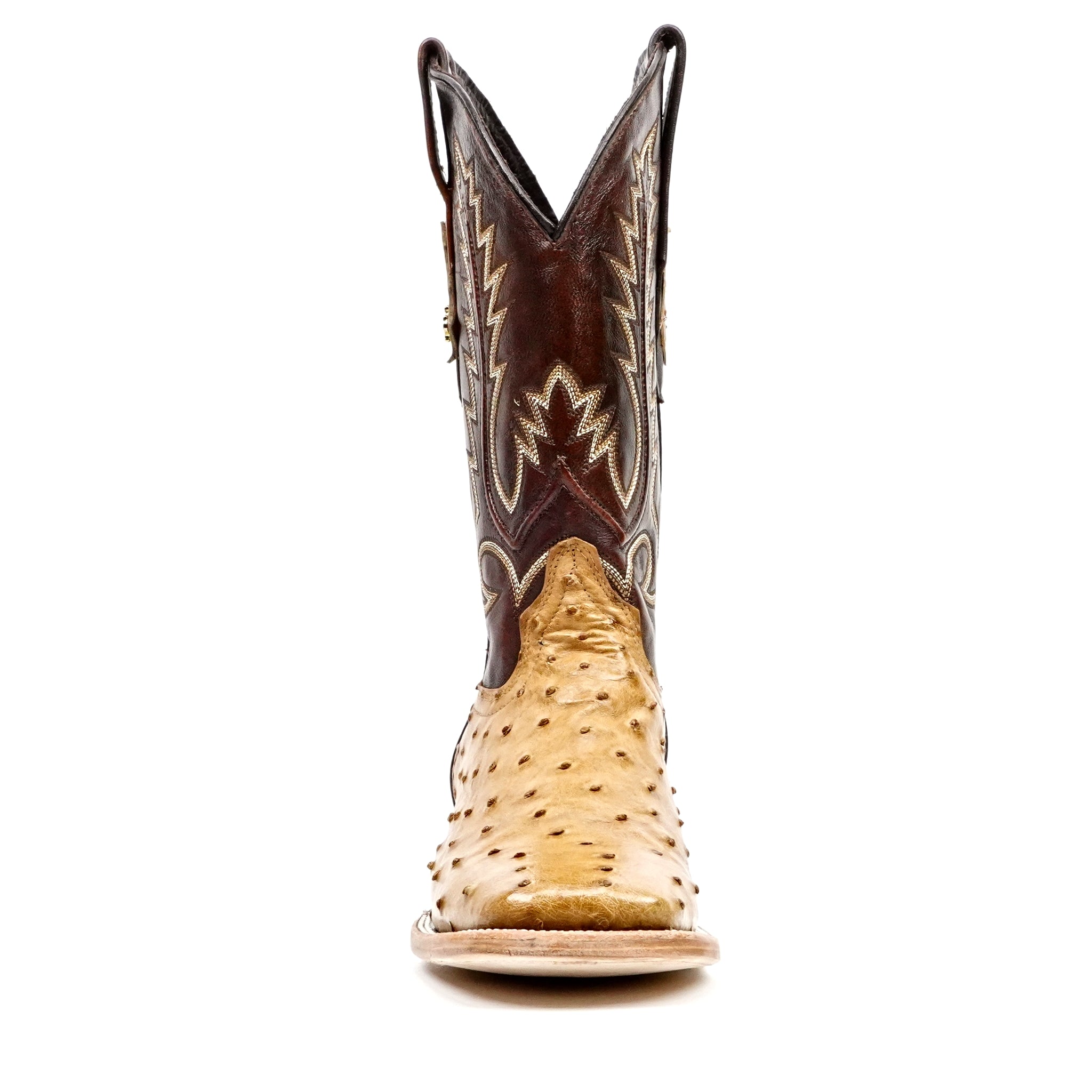 Austin Ostrich Boots - Fawn - Square Toe (AV20)