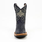 Maurich - Kids Python Boots - Black - Square Toe