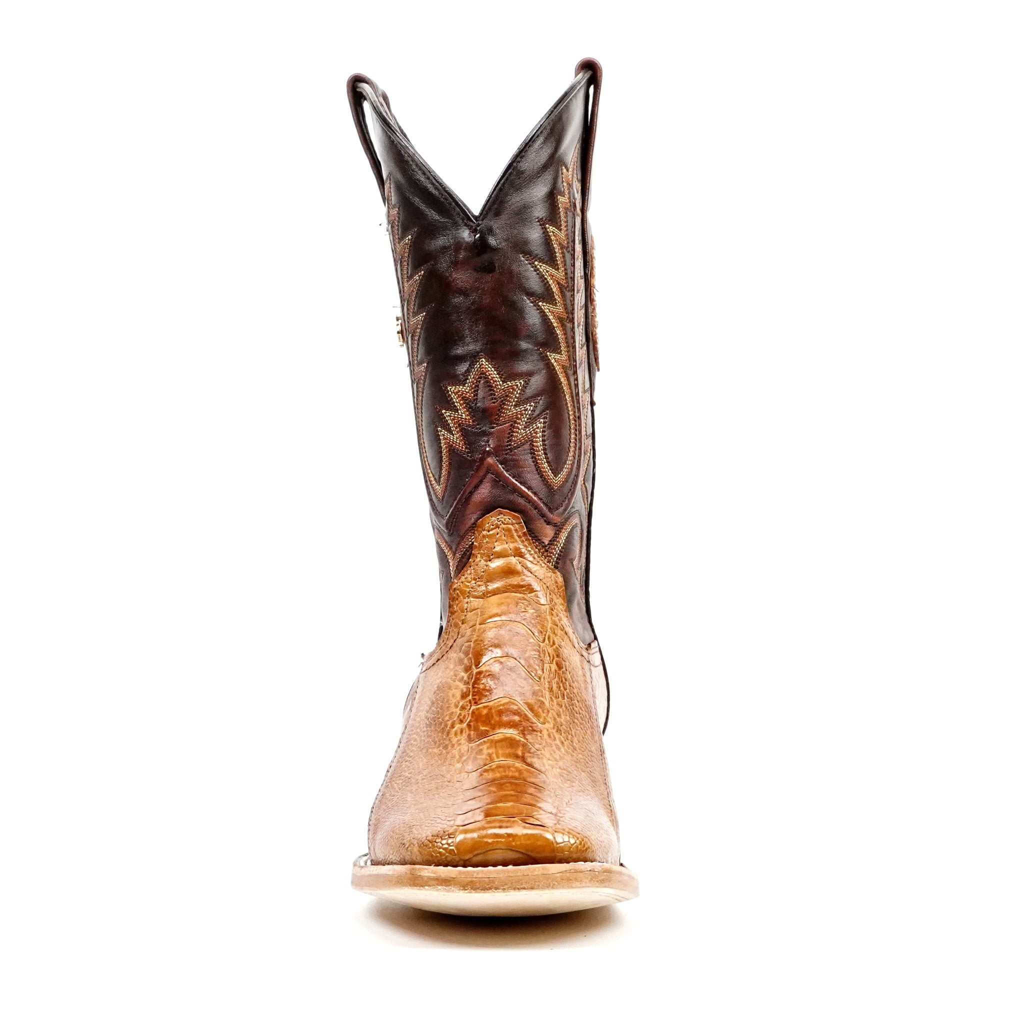 Austin Ostrich Leg Boots - Maple - Square Toe (PA501) - Gomez Western Wear