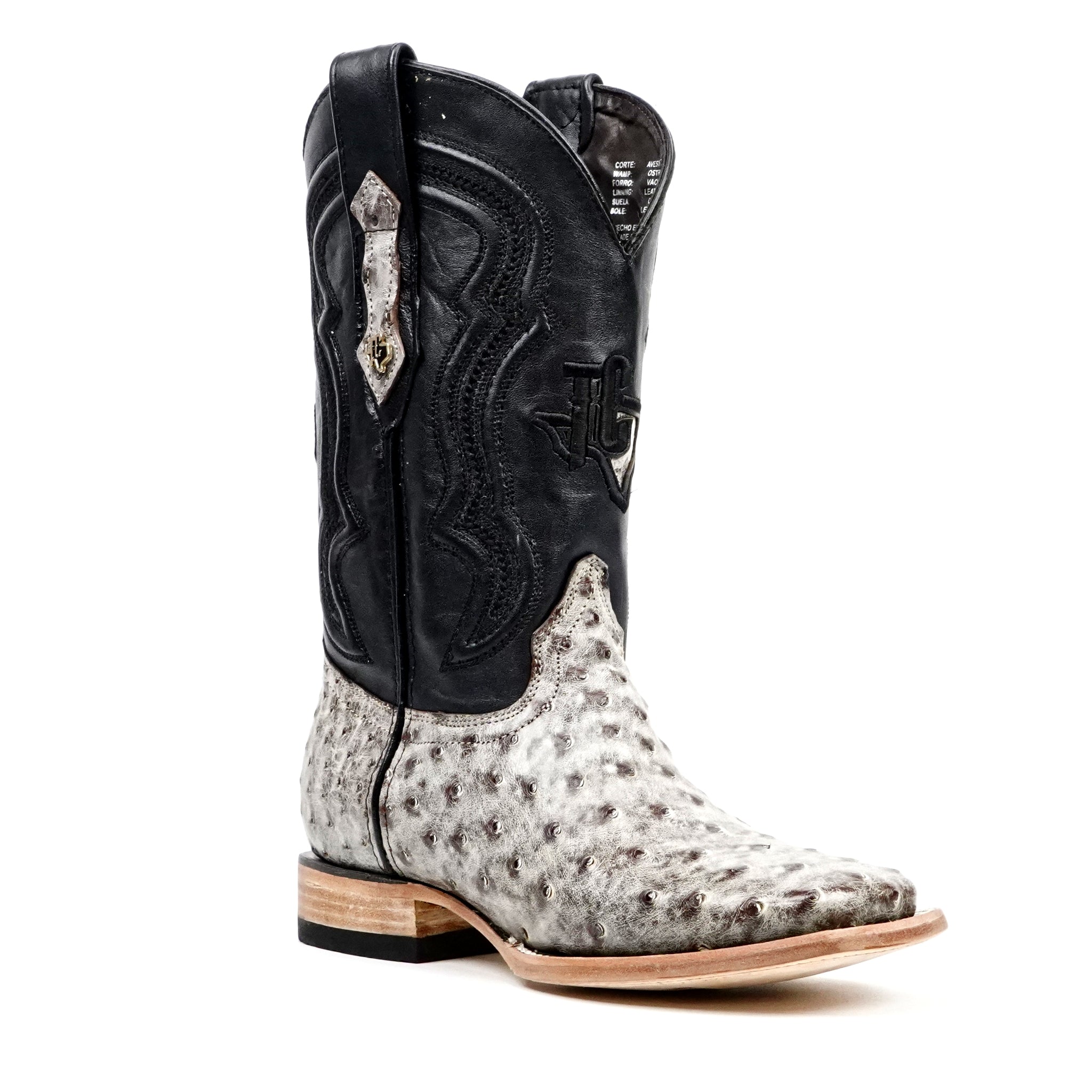 Austin Ostrich Boots - Nicotine - Square Toe (AV20)