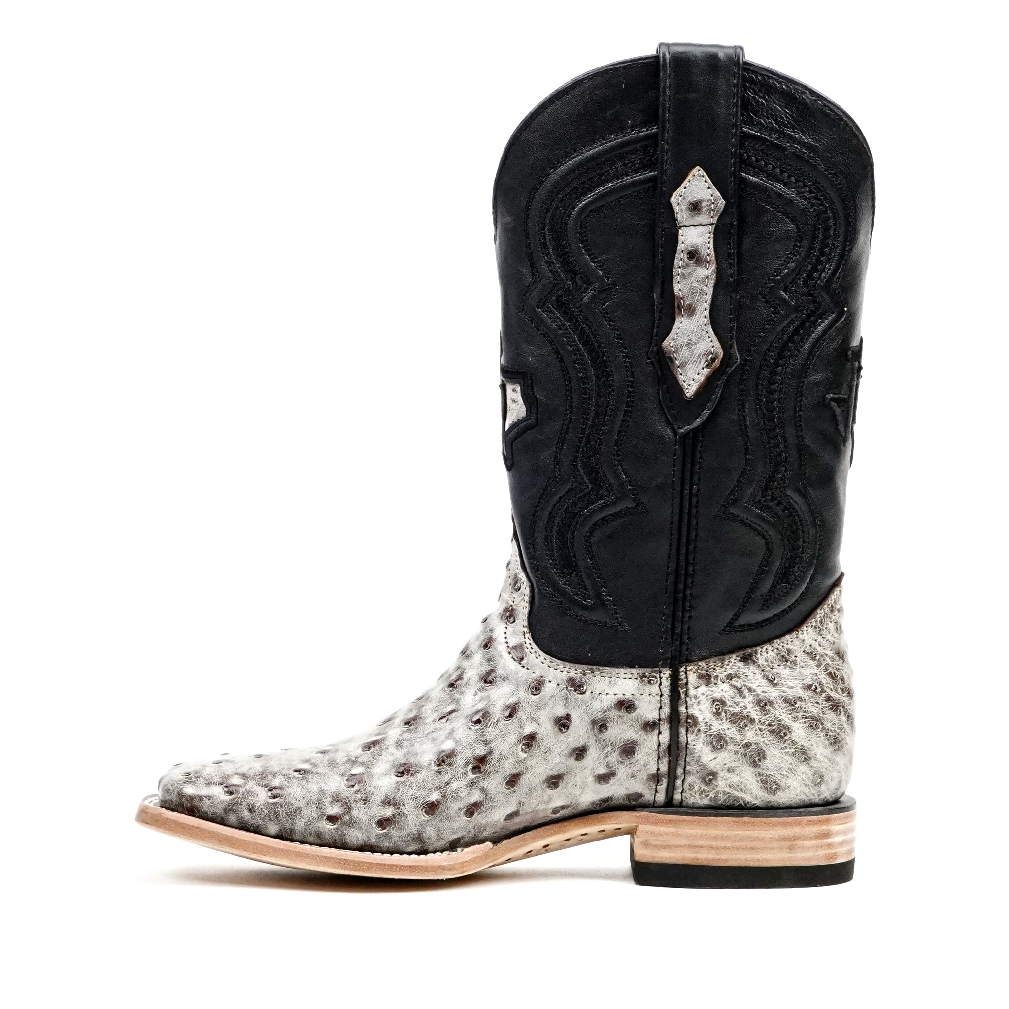 Austin Ostrich Boots - Nicotine - Square Toe (AV20)