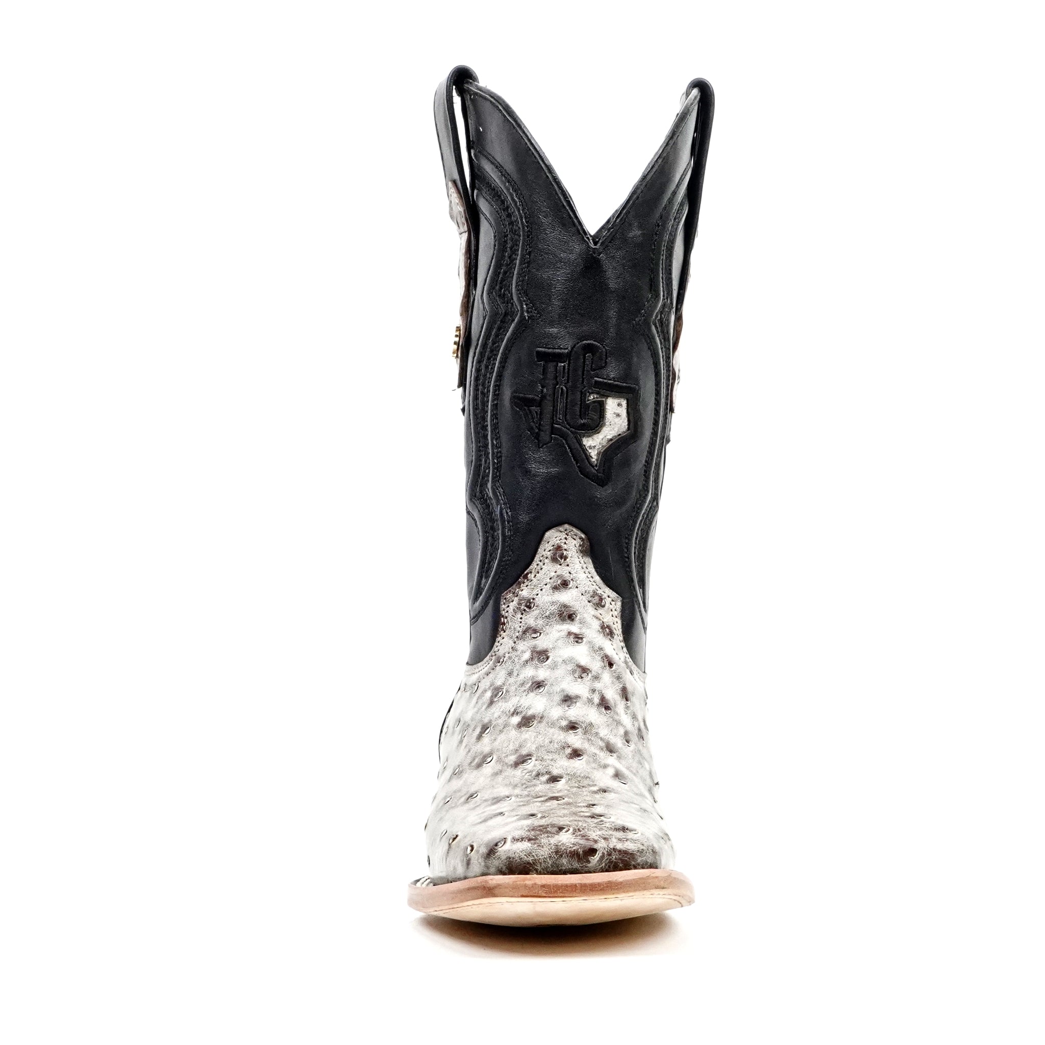 Austin Ostrich Boots - Nicotine - Square Toe (AV20)