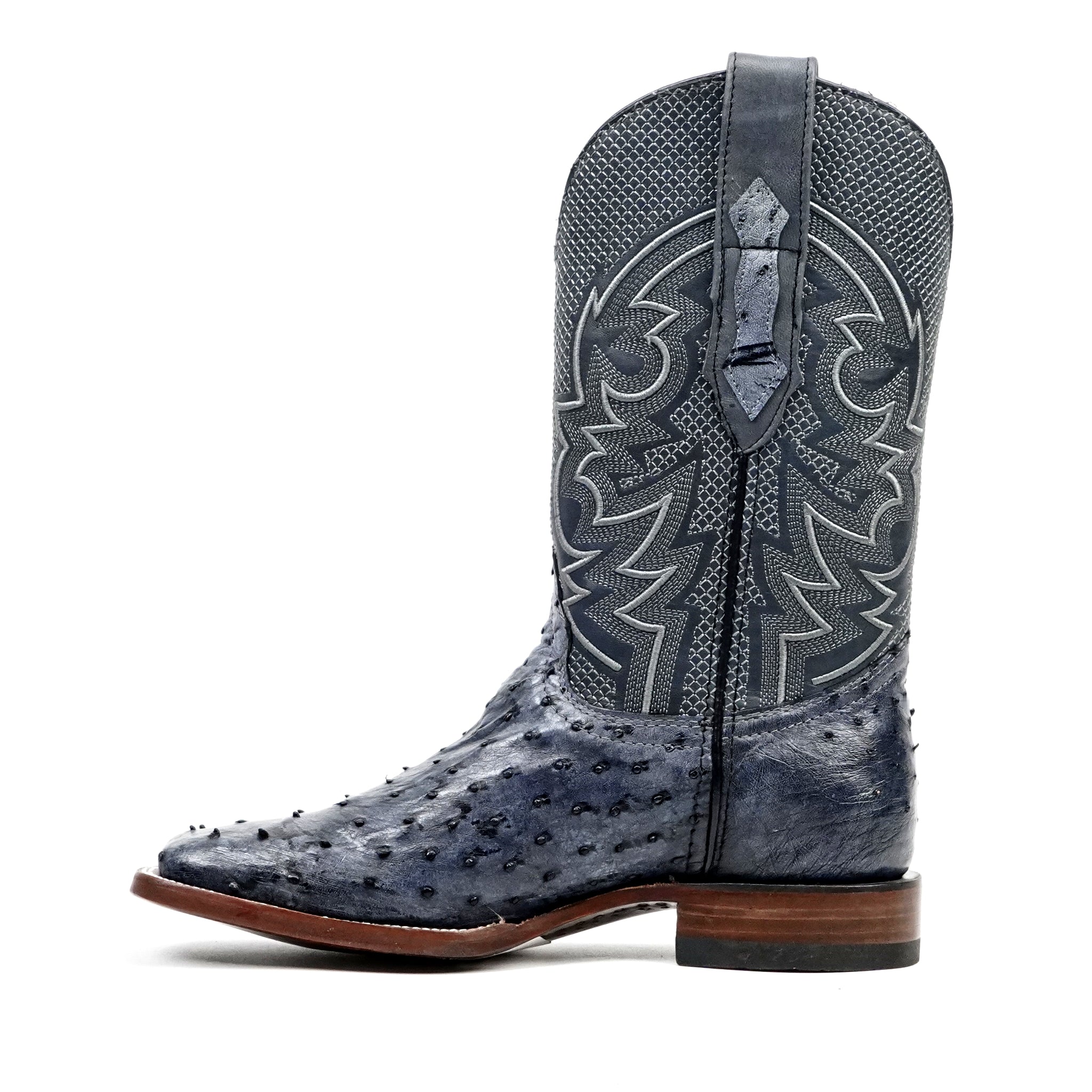 Austin Ostrich Boots - Safari Gray - Square Toe (AV20)