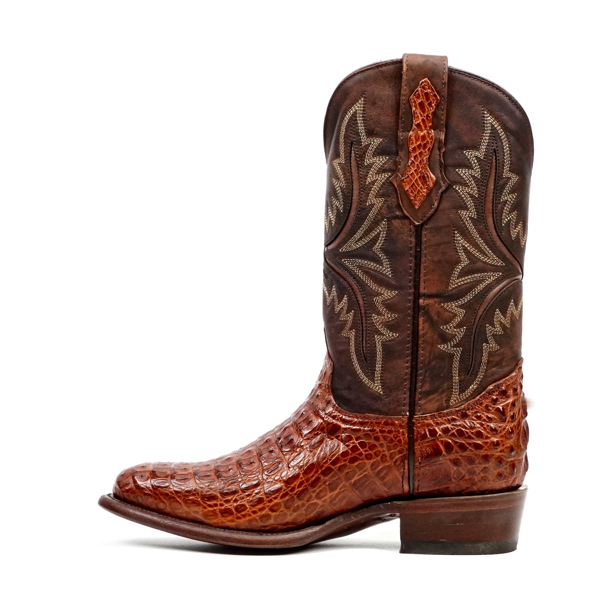 Rhodes Caiman Hornback Boots - Brandy - Round Toe (LM220) - Gomez Western Wear