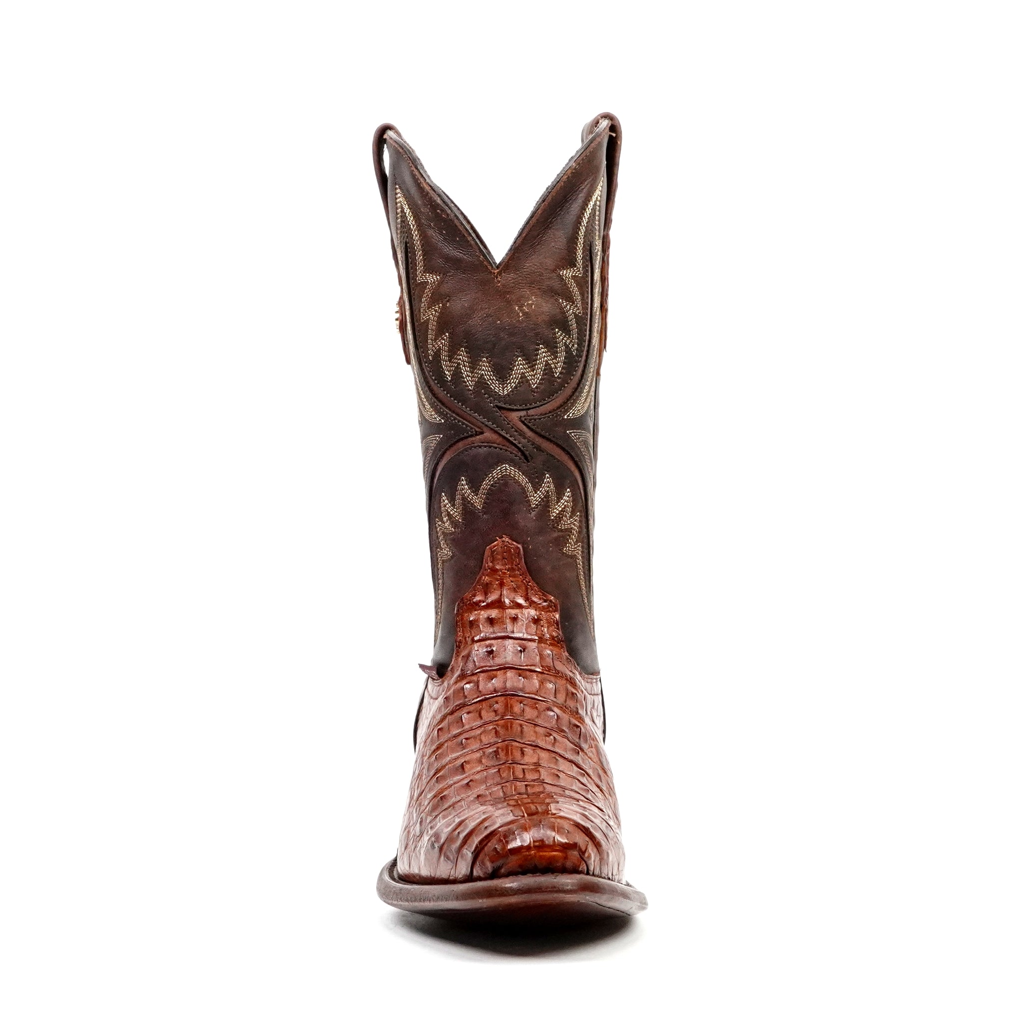Rhodes Caiman Hornback Boots - Brandy - Round Toe (LM220) - Gomez Western Wear