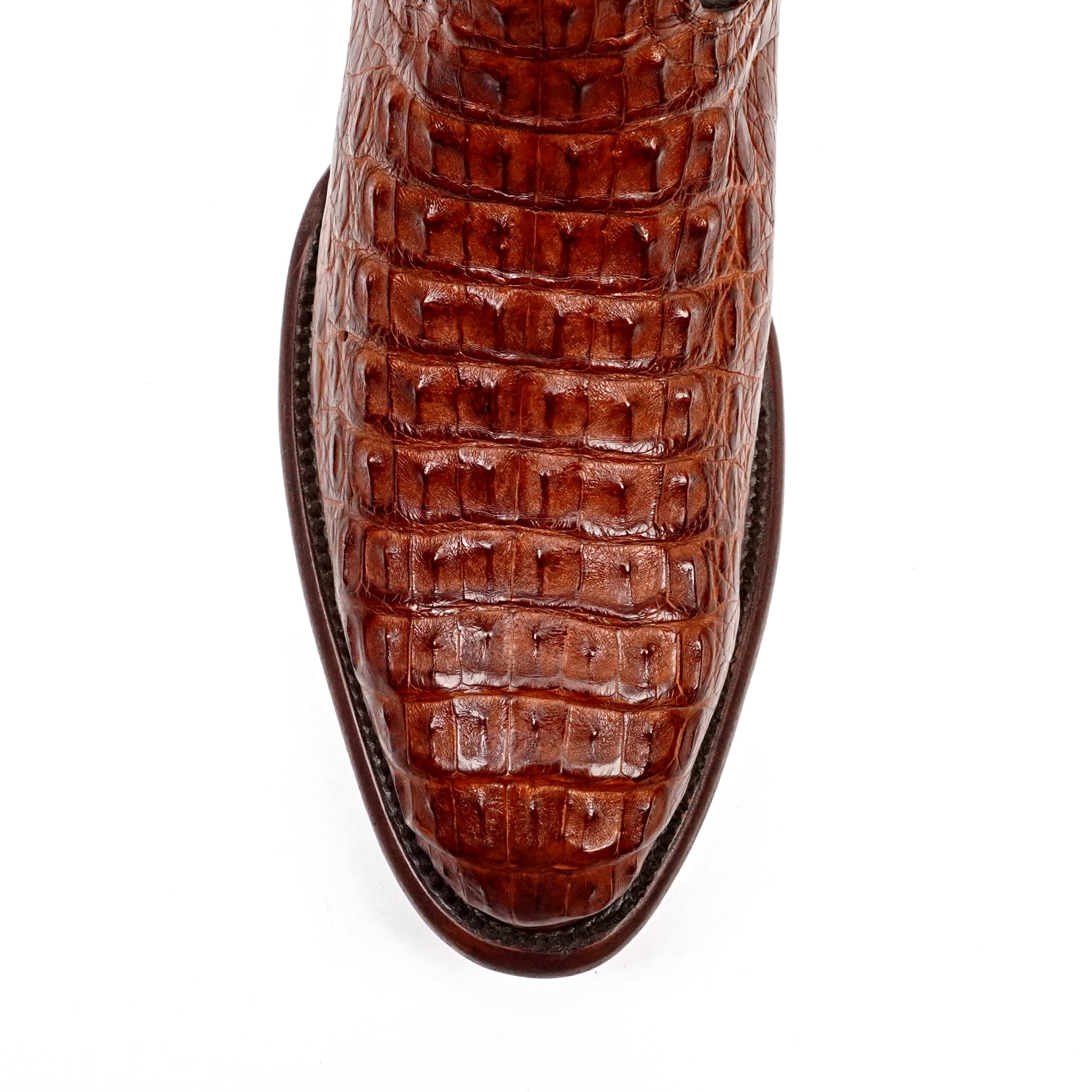 Rhodes Caiman Hornback Boots - Brandy - Round Toe (LM220) - Gomez Western Wear