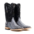 Austin Ostrich Leg Boots - Denim Blue - Square Toe (PA501) - Gomez Western Wear