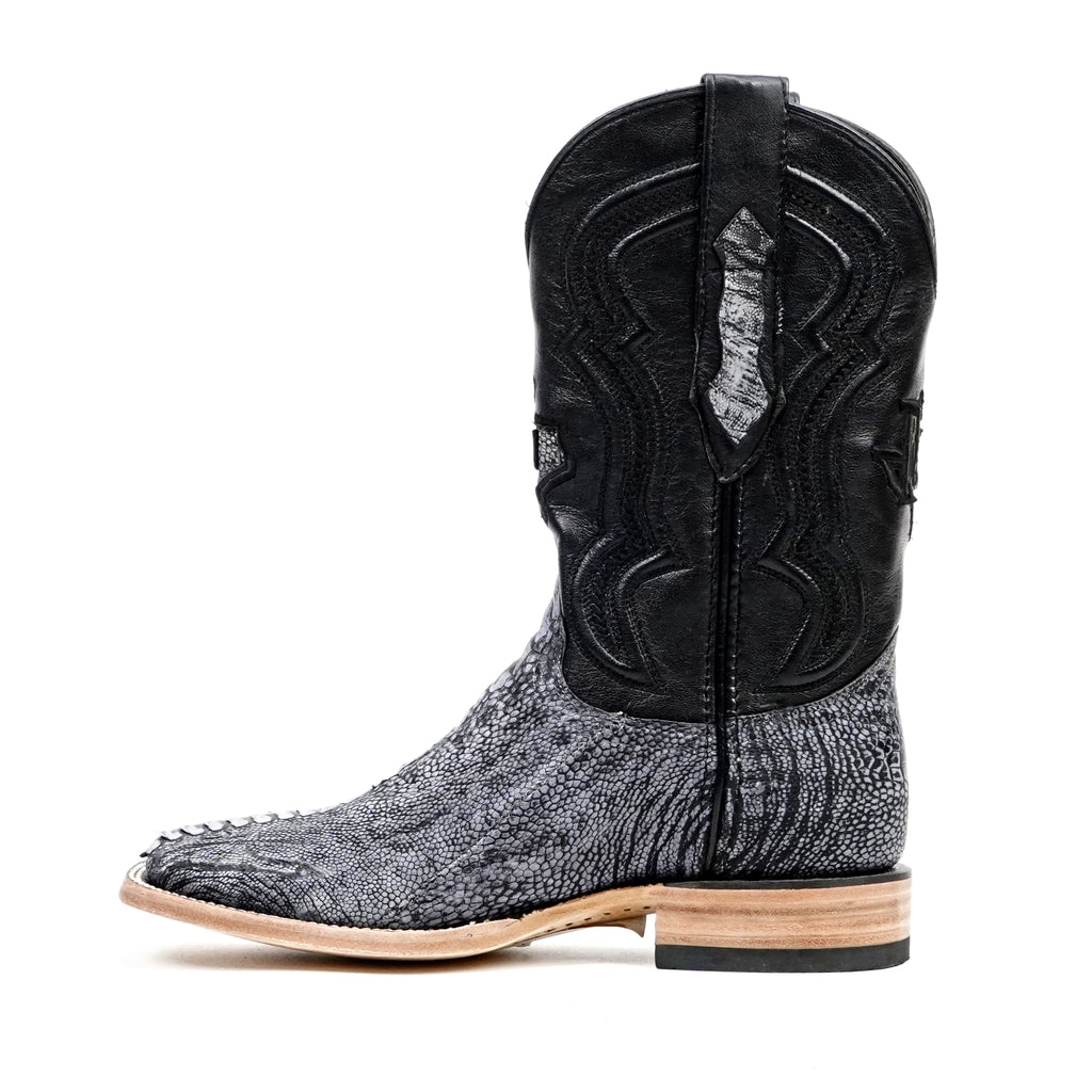 Austin Ostrich Leg Boots - Denim Blue - Square Toe (PA501) - Gomez Western Wear