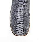 Austin Ostrich Leg Boots - Denim Blue - Square Toe (PA501) - Gomez Western Wear
