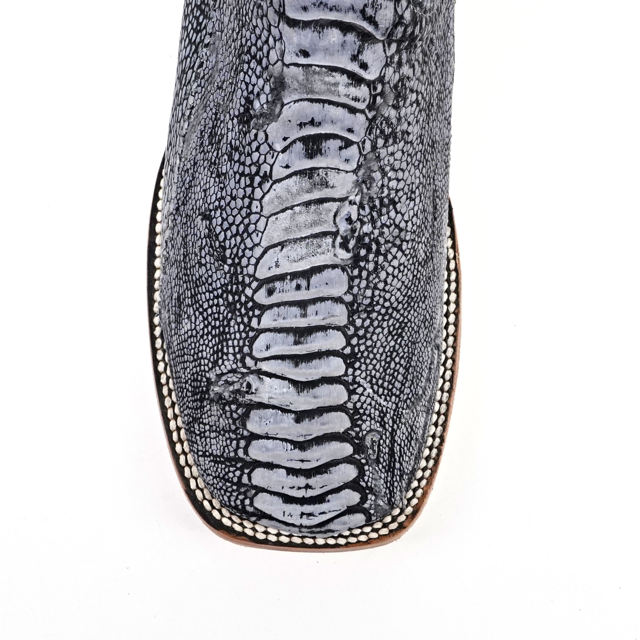 Austin Ostrich Leg Boots - Denim Blue - Square Toe (PA501) - Gomez Western Wear