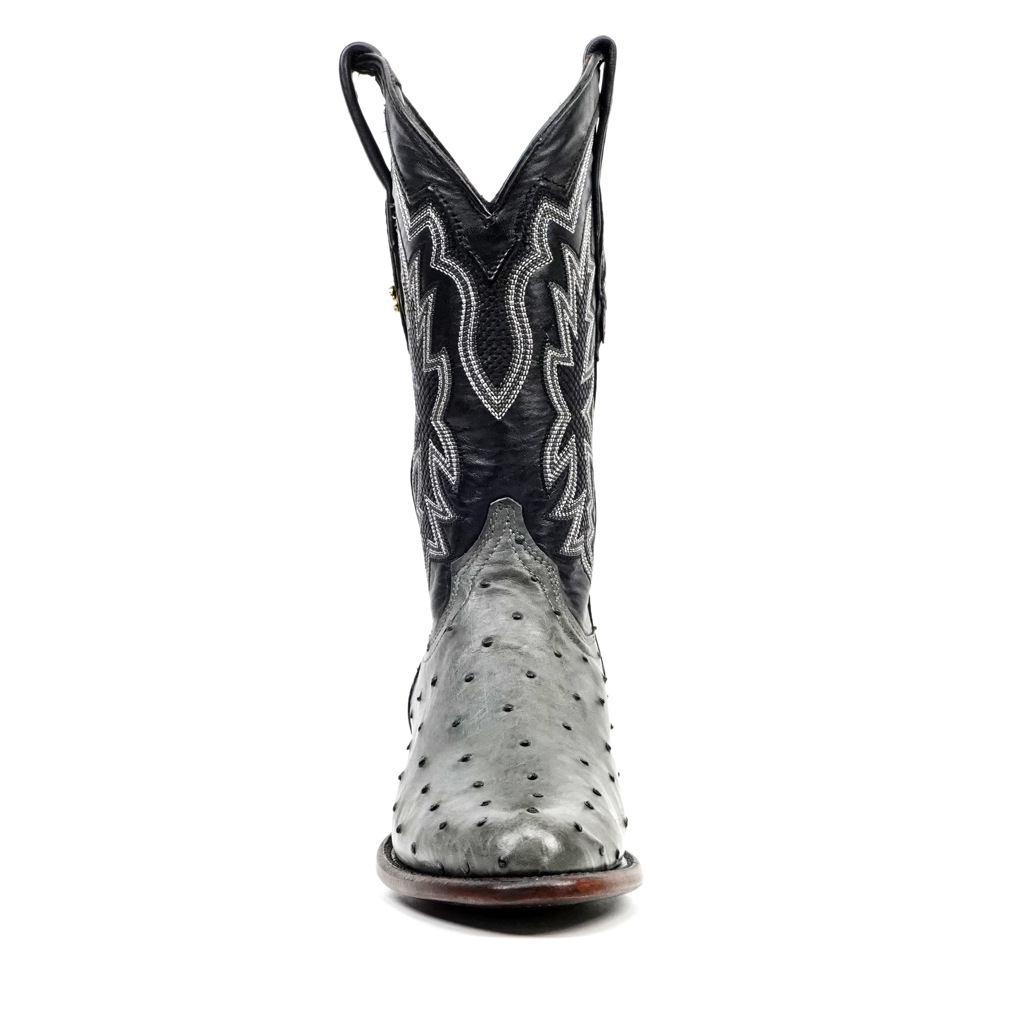 Austin Ostrich Boots - Zinc Gray - Roper Toe (AV201)