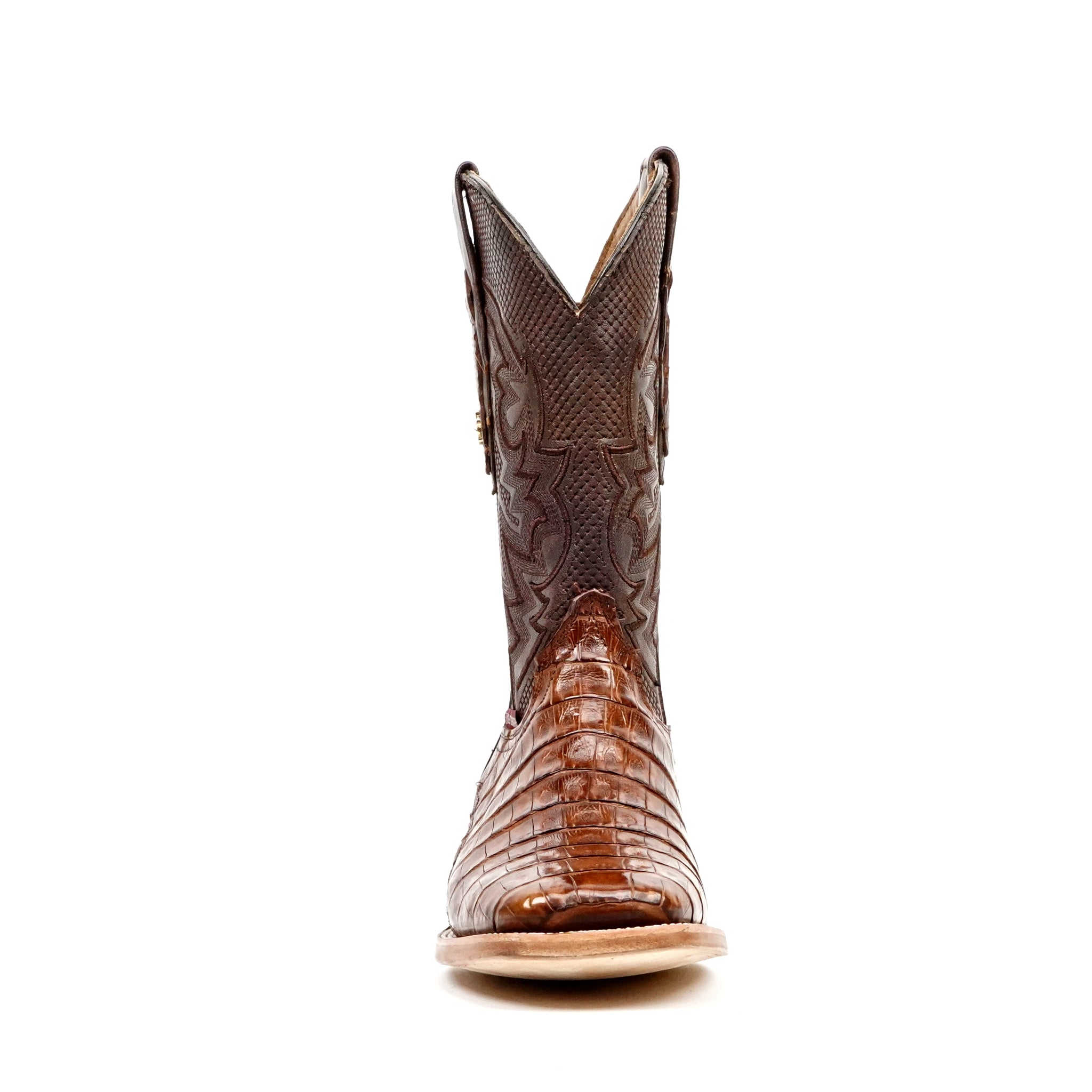 Rhodes Caiman Belly Boots - Brandy - Square Toe (LM10) - Gomez Western Wear