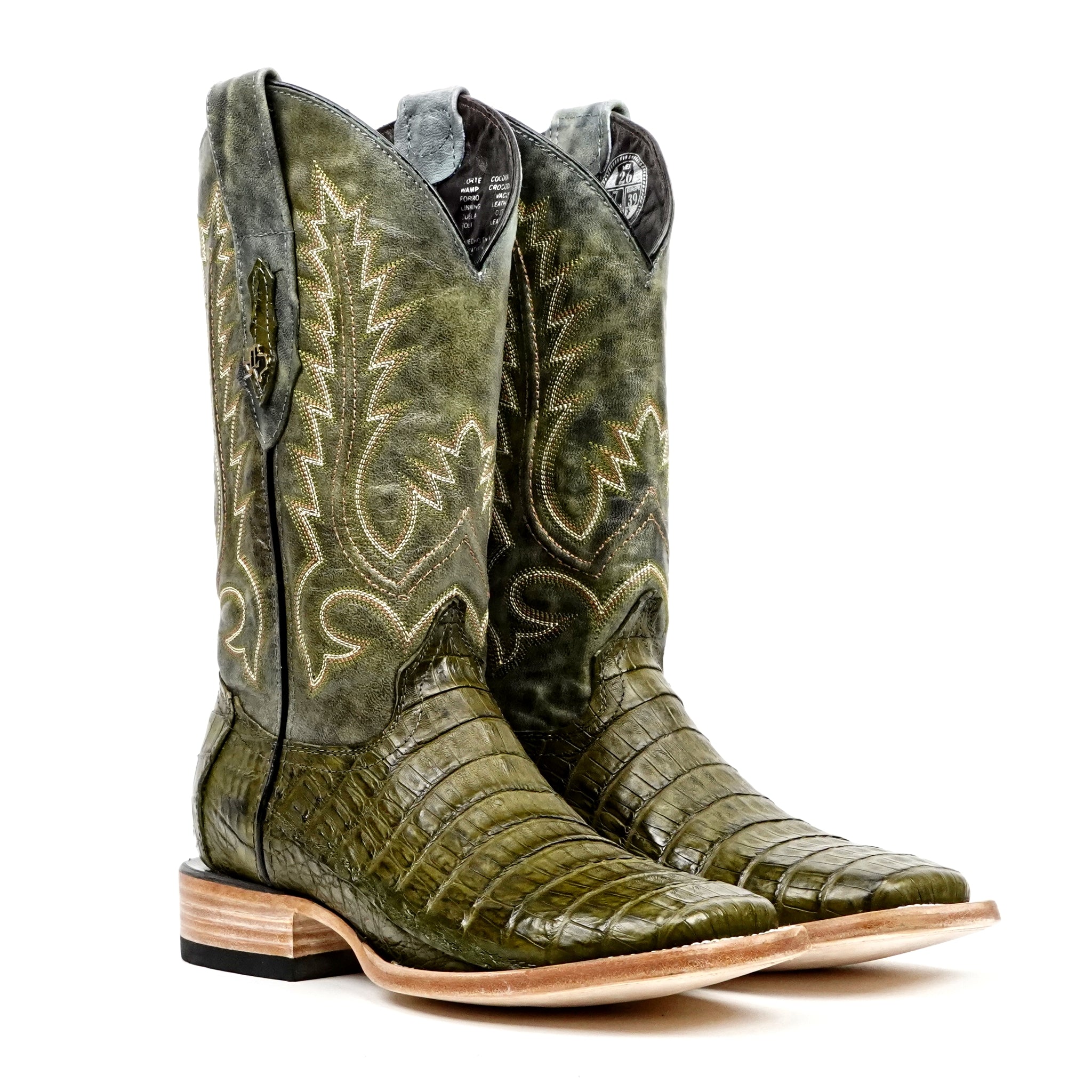 Rhodes Caiman Belly Boots - Agave - Square Toe (LM10) - Gomez Western Wear
