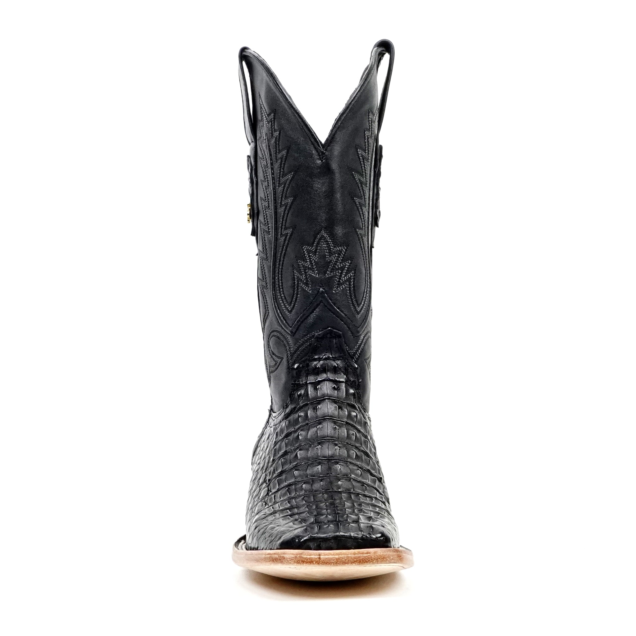 Rhodes Caiman Hornback Boots - Black - Square Toe (LM10) - Gomez Western Wear