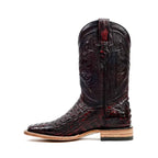 Rhodes Caiman Hornback Boots - Black Cherry - Square Toe (LM10) - Gomez Western Wear