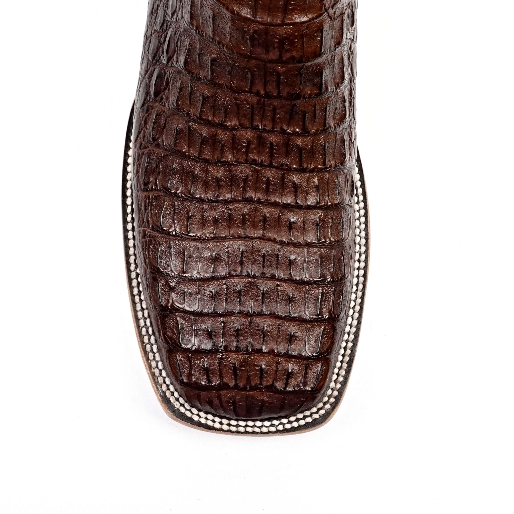 Rhodes Caiman Hornback Boots - Tobacco - Square Toe (LM10) - Gomez Western Wear