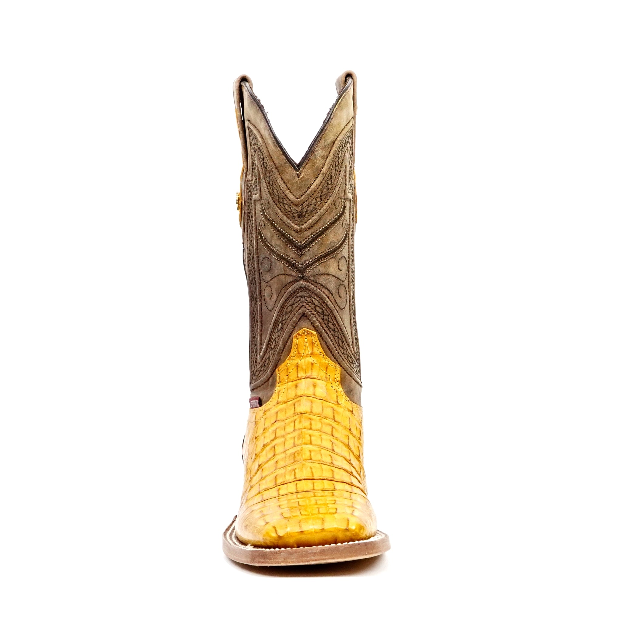 Rhodes Caiman Hornback Boots - Buttercup - Square Toe (LM10) - Gomez Western Wear