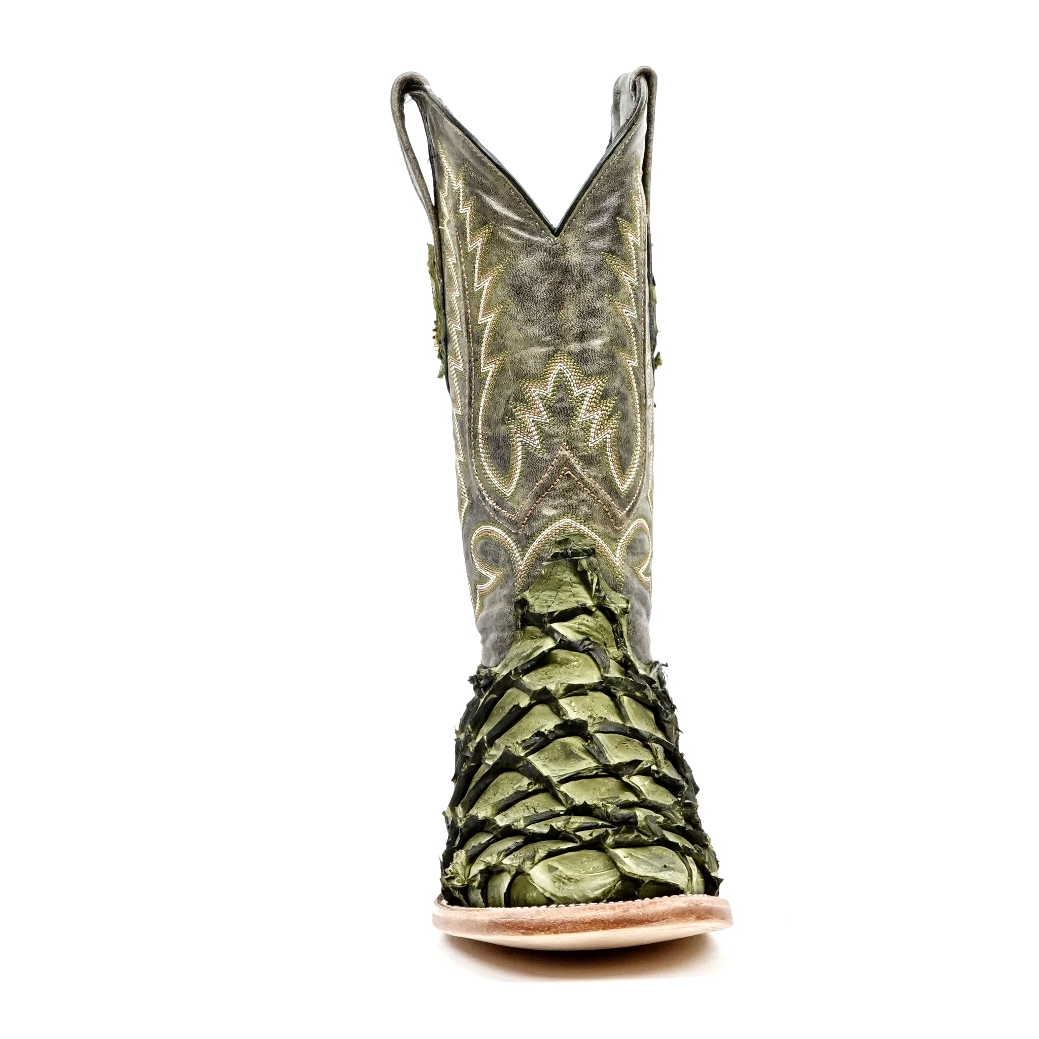 Connor Pirarucu Fish Boots - Agave - Square Toe (PZ60) - Gomez Western Wear