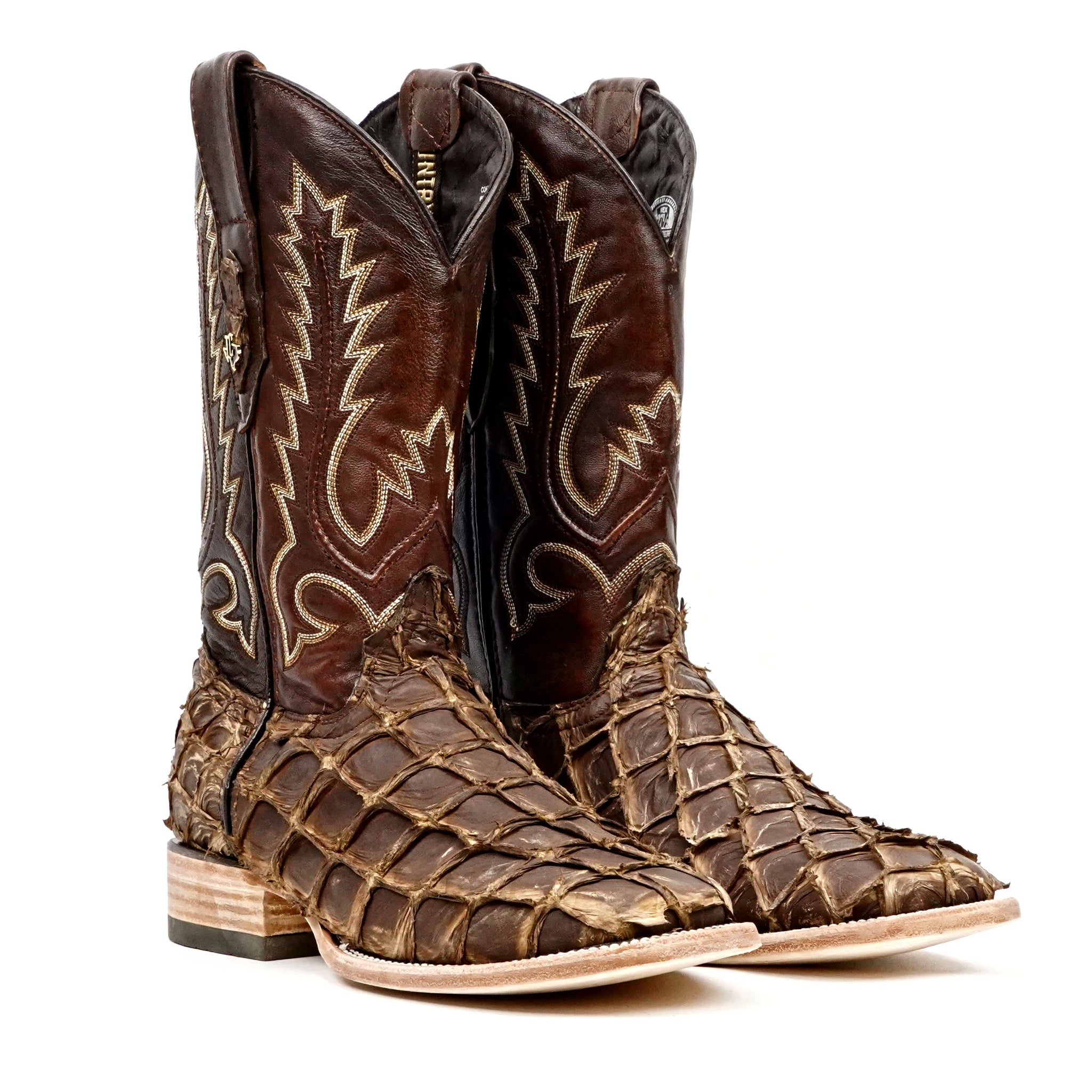 Connor Pirarucu Fish Boots - Orix Choco - Square Toe (PZ60) - Gomez Western Wear